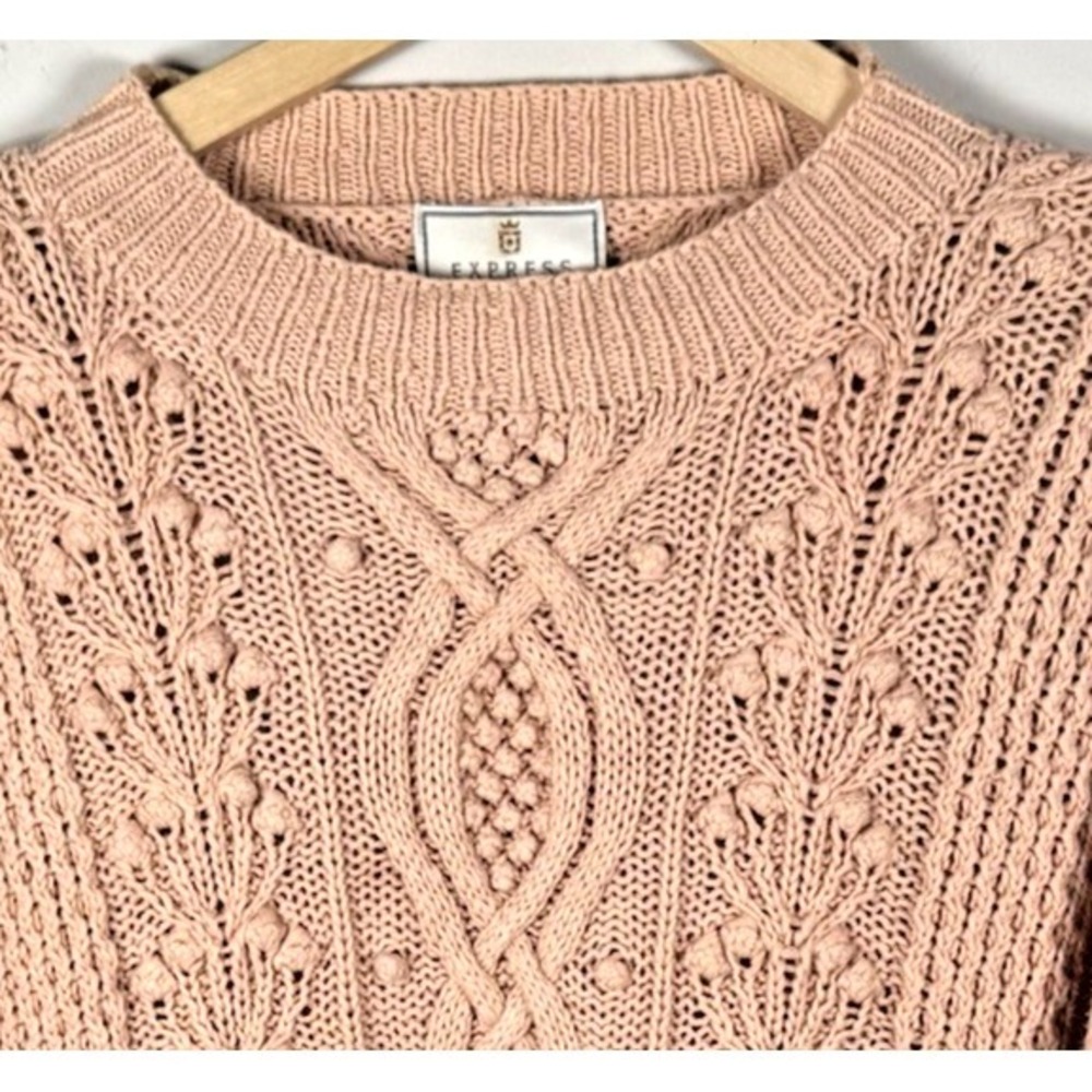 Vintage Express Tricot Handknitted Chunky Knit Sweater Cottagecore Womens Med